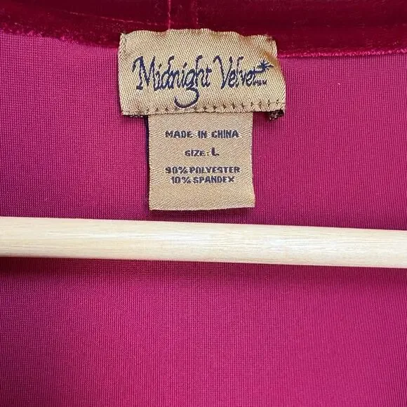 Midnight Velvet Merlot Ruffled Velour Jacket w Peplum Whimsigoth Poetcore size L - Picture 3 of 10